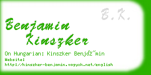 benjamin kinszker business card